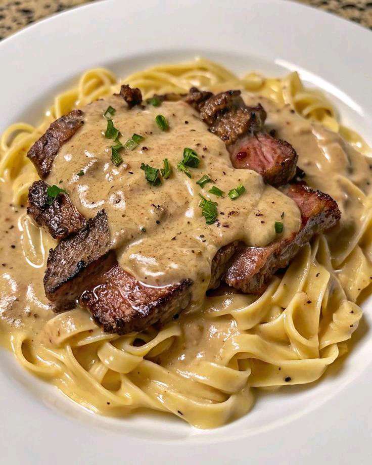 pasta steak